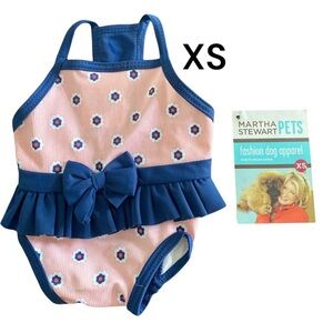 NEW MARTHA STEWART Dog Size XS Floral Swim Suit Teacup Dog